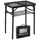 3-Height Folding Picnic Table with Large Storage Net and Handle