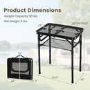 3-Height Folding Picnic Table with Large Storage Net and Handle