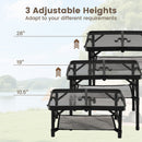 3-Height Folding Picnic Table with Large Storage Net and Handle