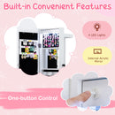 3 In 1 Kids Jewelry Cabinet Freestanding Jewelry Armoire with 3-Color Lighted Mirror