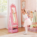 3 In 1 Kids Jewelry Cabinet with 3-Color Lighted Full Length Mirror