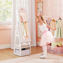 3 In 1 Kids Jewelry Cabinet with 3-Color Lighted Full Length Mirror