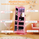 3 In 1 Kids Jewelry Cabinet with 3-Color Lighted Full Length Mirror and Internal Mirror