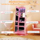 3 In 1 Kids Jewelry Cabinet with 3-Color Lighted Full Length Mirror and Internal Mirror