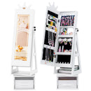 3 In 1 Kids Jewelry Cabinet with 3-Color Lighted Full Length Mirror