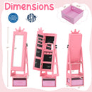 3 In 1 Kids Jewelry Cabinet with 3-Color Lighted Full Length Mirror