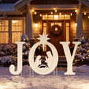 JOY Nativity Christmas Yard Sign Set with Angels - 3 Pieces