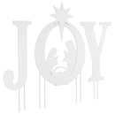 JOY Nativity Christmas Yard Sign Set with Angels - 3 Pieces