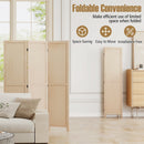3 Panel Folding Room Divider for Home Office Bedroom Restaurant-Beige