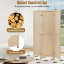 3 Panel Folding Room Divider for Home Office Bedroom Restaurant-Beige