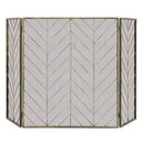 3-Panel Metal Foldable Fireplace Screen with Metal Mesh