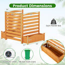 3-Panel Wood Air Conditioner Fence with Planter Box Freestanding Privacy Screen-Yellow