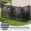 3-Panel Wooden Privacy Fence with Ground Stakes - 38.5" x 42"
