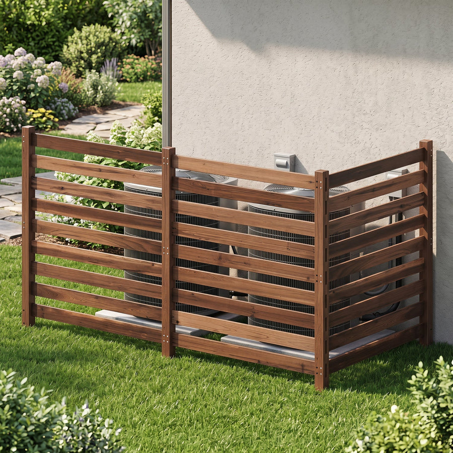 3-Panel Wooden Privacy Fence with Ground Stakes - 38.5