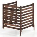 3-Panel Wooden Privacy Fence with Ground Stakes - 38.5" x 42"