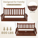 3-Person Wooden Outdoor Porch Swing with 800 lbs Weight Capacity