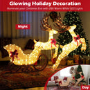 3-Piece Christmas Lighted Reindeer and Sleigh Set for Lawn & Garden