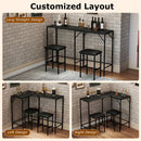 3-Piece Convertible Dining Set with Built-In Charging Station