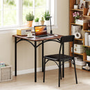 3-Piece Dining Table Set Square Kitchen Table and 2 Chairs for Dining Room-Rustic Brown