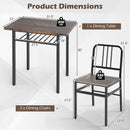 3-Piece Dining Table Set with Rectangular Kitchen Table and 2 Chairs