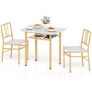 3-Piece Dining Table Set with Rectangular Kitchen Table and 2 Chairs