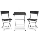 3-Piece Folding Bistro Set with PE Wicker and Metal Frame