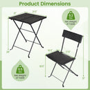 3-Piece Folding Bistro Set with PE Wicker and Metal Frame