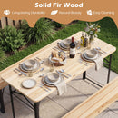 3-Piece Folding Picnic Table with Benches Fir Wood Portable Bear Camping SET