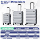 3-Piece Hardside Luggage Set 20/24/28 Inch Lightweight Hardside Suitcases