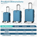 3-Piece Hardside Luggage Set Lightweight Hardside Suitcases with 8-Spinner Wheels