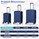 3-Piece Hardside Luggage Set Lightweight Hardside Suitcases with 8-Spinner Wheels