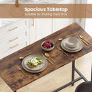 3-Piece Industrial Bar Table Set with 2 Upholstered Stools and Footrests for Dining Room