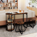 3-Piece Industrial Dining Table Set for Small Space
