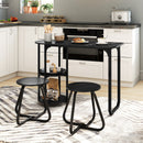 3-Piece Industrial Dining Table Set for Small Space