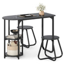 3-Piece Industrial Dining Table Set for Small Space