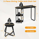 3-Piece Industrial Dining Table Set for Small Space