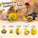 Kids Ride-On Luggage Set with Backpack and Headrest - Yellow