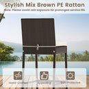3 Piece Outdoor Bar Set Patio Heavy-Duty Metal Barstool and Table Set-White