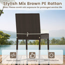 3 Piece Outdoor Bar Set Patio Heavy-Duty Metal Barstool and Table Set-White