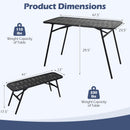 3-Piece Metal Patio Dining Set with Table and 2 Benches
