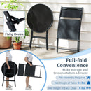 3 Piece Outdoor Folding Patio Bistro Set with Tempered Glass Coffee Table and 2 Patio Chairs