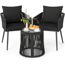 3-Piece Outdoor Furniture Set with Cushions for Porch Garden