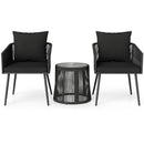 3-Piece Outdoor Furniture Set with Cushions for Porch Garden
