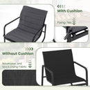 3 Piece Outdoor Rocking Bistro Set Porch Rocker Chairs with Tempered Glass Table-Gray