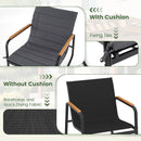 3 Piece Outdoor Rocking Bistro Set Porch Rocker Chairs-Gray