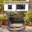 3-Piece Rocking Bistro Set with Cushions & Glass Table
