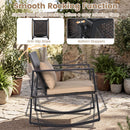 3-Piece Rocking Bistro Set with Cushions & Glass Table