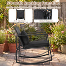 3-Piece Rocking Bistro Set with Cushions & Glass Table
