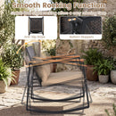 3-Piece Rocking Bistro Set with Cushions & Glass Table
