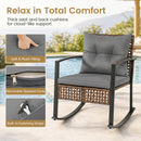 3-Piece Rocking Chair Patio Set with Glass Coffee Table